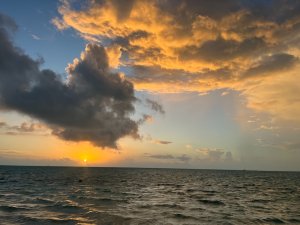 ocean scape image with clouds